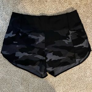 Athleta Black Gray Camouflage Performance Shorts